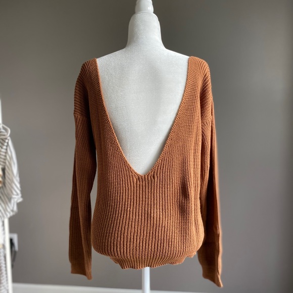 Burnt Orange Backless Sweater - Picture 5 of 7